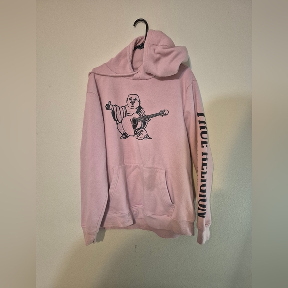 True Religion Light Pink Graphic Hoodie - Picture 1 of 6